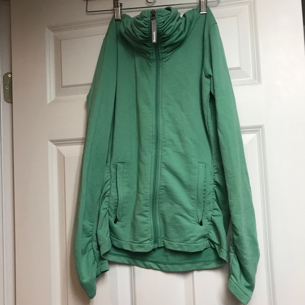 Zip-up cowl neck sweatshirt